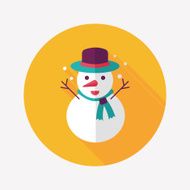 snowman flat icon with long shadow eps10 N58