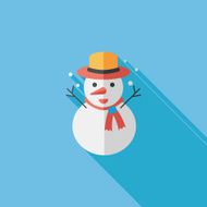 snowman flat icon with long shadow eps10 N59