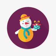 snowman flat icon with long shadow eps10 N60