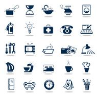 Simple dark blue icons &ndash; Home equipment