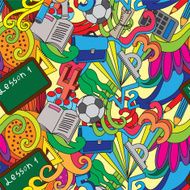 Seamless Pattern with school doodles
