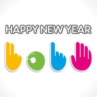 new year 2015 hand sign design banner