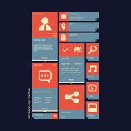 Graphic user interface vector illustration with various icons in modern N3