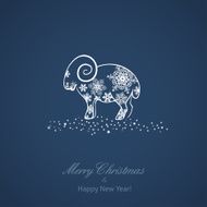New year card with a sheep