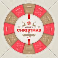 Calendar 2015 with Christmas type design