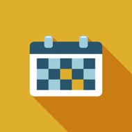 calendar flat icon with long shadow N5