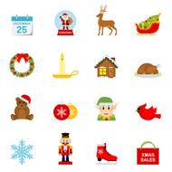 Flat Christmas icons