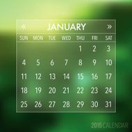 Trendy Abstract Blurry Hipster 2015 Calendar N9