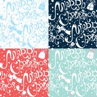 Merry Christmas seamless pattern set