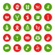 Christmas symbols flat vector round icons set N2