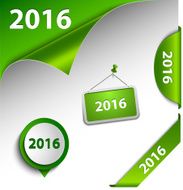 New Year green card web design elements