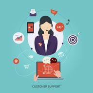 Business customer care service concept flat icons Feedback