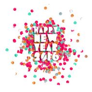 Happy new year 2016 confetti party holiday poster N3