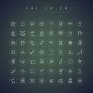 Halloween Thin Rounded Icons Set