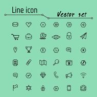 Line icon vector set