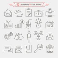 Set of universal office and organizational icons N3