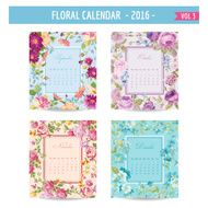 Floral Calendar 2016 with Vintage Flowers - September December