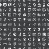 doodle business seamless pattern background N3