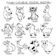 Set of Isolated Chinese Zodiac Animals Signs N2