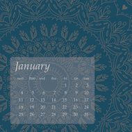 Mandala Calendar January 2016 Oriental pattern vector illustration