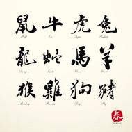 calligraphy zodiac symbols N2