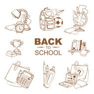 back to school icon set