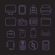 line craft icons for business with computer theme N5