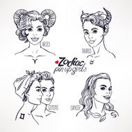 set of four zodiac signs - 1