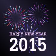 Happy New Year 2015 With Firework Background N2