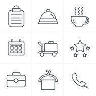 Line Icons Style Hotel and Services Icons