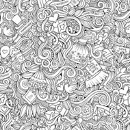 Cartoon doodles wedding seamless pattern N7