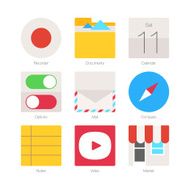 Vector Minimal Flat Icons for mobile phones Set 3