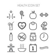 Set of simple icons for health and sport