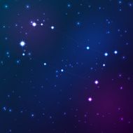 Gemini vector Zodiac sign bright stars in cosmos