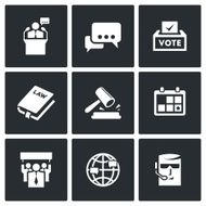 Presidential candidate and elections icons set Vector Illustration