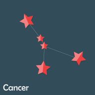 Cancer Zodiac Sign of the Beautiful Bright Stars Vector Illustra N4