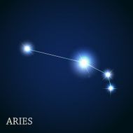 Aries Zodiac Sign of the Beautiful Bright Stars Vector Illustrat N5