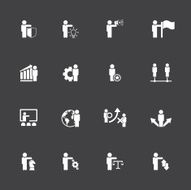 Business management strategy or human resource icons N4