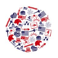 american independence day celebration icons in circle eps10