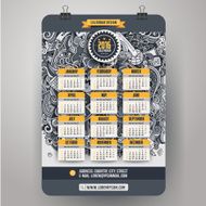 Doodles social media Calendar 2016 year N2