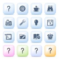 Organizer icons on color buttons