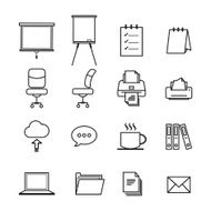 set of office line icons N3