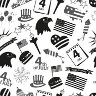american independence day celebration icons seamless pattern eps10