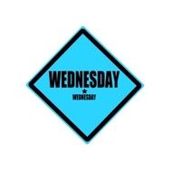 Wednesday black stamp text on blue background