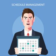 Flat character of schedule manager concept illustrations