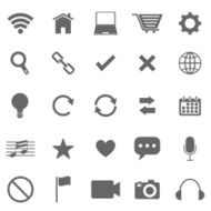 Web icons on white background