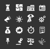 business concept icon set white version vector eps10