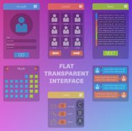 Set of templates mobile interface Flat and transparent UI UX