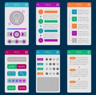Set of templates mobile interface Flat UI UX