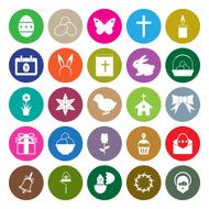 Easter icons set circle vector illustration